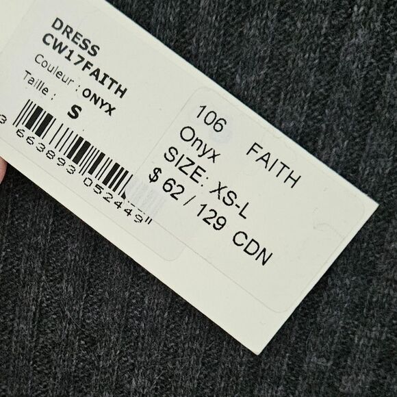 Charlise Elegant Gray Ribbed Knit Dress - Picture 3 of 5